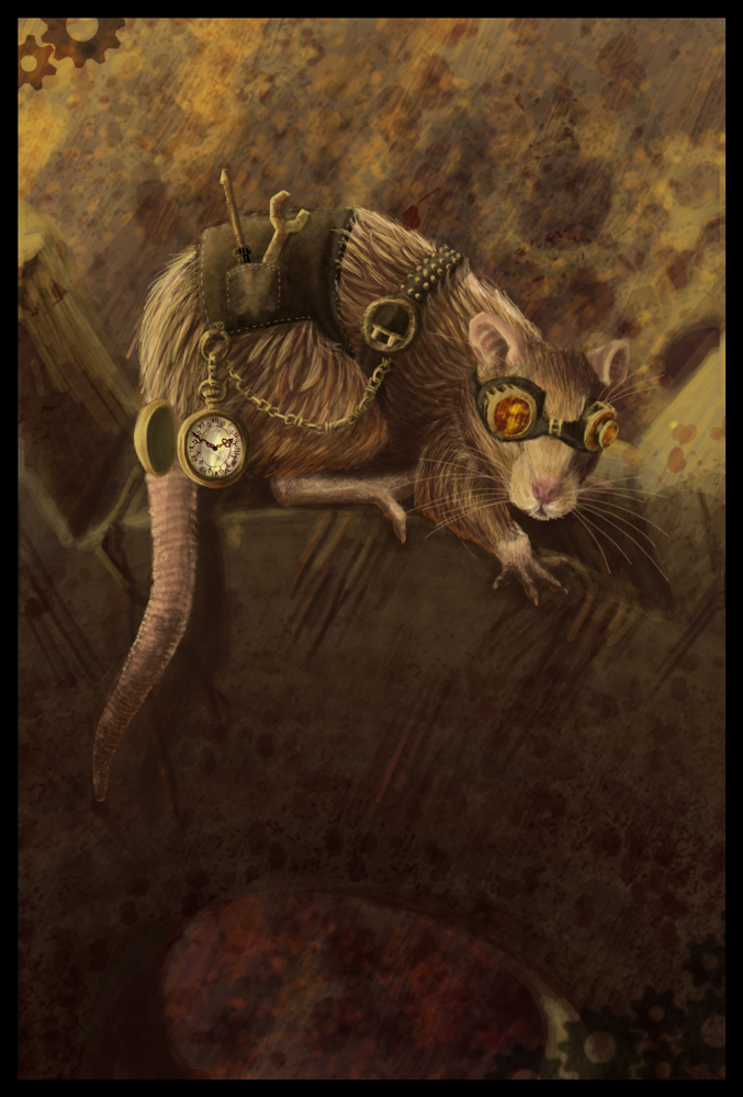 Tinker, SteamPunk Rat by lizspit